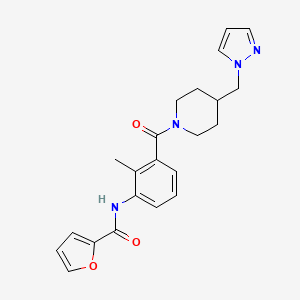 molecular formula C22H24N4O3 B5084098 N-(2-methyl-3-{[4-(1H-pyrazol-1-ylmethyl)-1-piperidinyl]carbonyl}phenyl)-2-furamide 