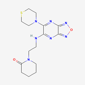 molecular formula C15H21N7O2S B5084127 1-(2-{[6-(4-thiomorpholinyl)[1,2,5]oxadiazolo[3,4-b]pyrazin-5-yl]amino}ethyl)-2-piperidinone 