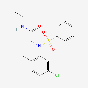 molecular formula C17H19ClN2O3S B5084151 N~2~-(5-chloro-2-methylphenyl)-N~1~-ethyl-N~2~-(phenylsulfonyl)glycinamide 