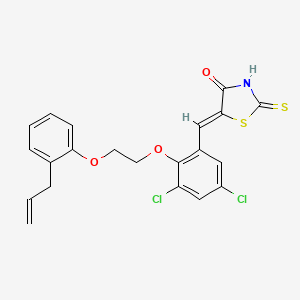 molecular formula C21H17Cl2NO3S2 B5084152 5-{2-[2-(2-allylphenoxy)ethoxy]-3,5-dichlorobenzylidene}-2-thioxo-1,3-thiazolidin-4-one 