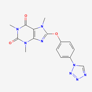 molecular formula C15H14N8O3 B5084159 1,3,7-trimethyl-8-[4-(1H-tetrazol-1-yl)phenoxy]-3,7-dihydro-1H-purine-2,6-dione 