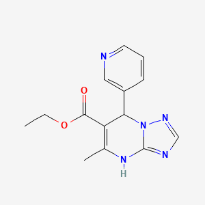 molecular formula C14H15N5O2 B5084183 ethyl 5-methyl-7-(3-pyridinyl)-4,7-dihydro[1,2,4]triazolo[1,5-a]pyrimidine-6-carboxylate 