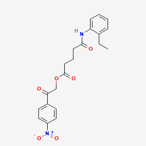 molecular formula C21H22N2O6 B5084217 2-(4-nitrophenyl)-2-oxoethyl 5-[(2-ethylphenyl)amino]-5-oxopentanoate 
