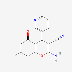 molecular formula C16H15N3O2 B5084224 2-amino-7-methyl-5-oxo-4-(3-pyridinyl)-5,6,7,8-tetrahydro-4H-chromene-3-carbonitrile 