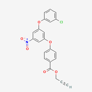 molecular formula C22H14ClNO6 B5084234 2-propyn-1-yl 4-[3-(3-chlorophenoxy)-5-nitrophenoxy]benzoate 