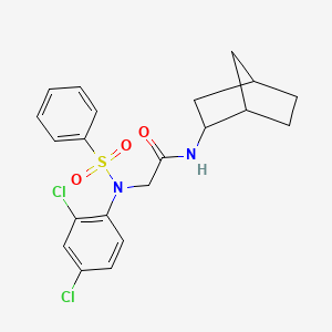 molecular formula C21H22Cl2N2O3S B5084255 N~1~-bicyclo[2.2.1]hept-2-yl-N~2~-(2,4-dichlorophenyl)-N~2~-(phenylsulfonyl)glycinamide 