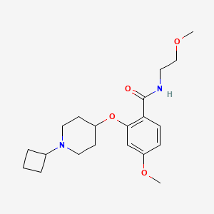 molecular formula C20H30N2O4 B5084262 2-[(1-cyclobutyl-4-piperidinyl)oxy]-4-methoxy-N-(2-methoxyethyl)benzamide 