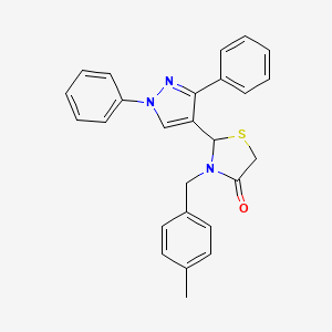 molecular formula C26H23N3OS B5084275 2-(1,3-diphenyl-1H-pyrazol-4-yl)-3-(4-methylbenzyl)-1,3-thiazolidin-4-one 