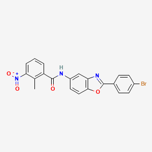 molecular formula C21H14BrN3O4 B5084289 N-[2-(4-bromophenyl)-1,3-benzoxazol-5-yl]-2-methyl-3-nitrobenzamide 