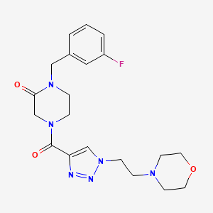 molecular formula C20H25FN6O3 B5084295 1-(3-fluorobenzyl)-4-({1-[2-(4-morpholinyl)ethyl]-1H-1,2,3-triazol-4-yl}carbonyl)-2-piperazinone 