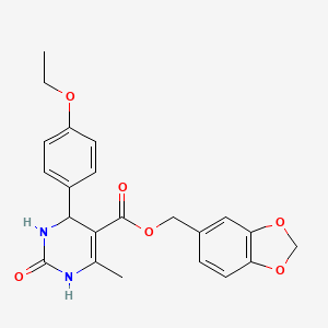 molecular formula C22H22N2O6 B5084305 1,3-benzodioxol-5-ylmethyl 4-(4-ethoxyphenyl)-6-methyl-2-oxo-1,2,3,4-tetrahydro-5-pyrimidinecarboxylate 