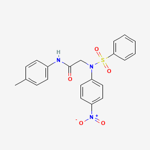 molecular formula C21H19N3O5S B5084306 N~1~-(4-methylphenyl)-N~2~-(4-nitrophenyl)-N~2~-(phenylsulfonyl)glycinamide 
