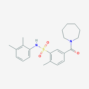 molecular formula C22H28N2O3S B5084315 5-(1-azepanylcarbonyl)-N-(2,3-dimethylphenyl)-2-methylbenzenesulfonamide 