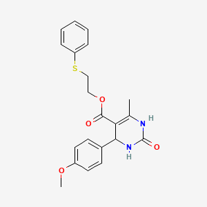 2-(phenylthio)ethyl 4-(4-methoxyphenyl)-6-methyl-2-oxo-1,2,3,4-tetrahydro-5-pyrimidinecarboxylate