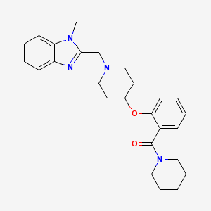molecular formula C26H32N4O2 B5084324 1-methyl-2-({4-[2-(1-piperidinylcarbonyl)phenoxy]-1-piperidinyl}methyl)-1H-benzimidazole 