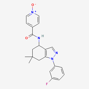 molecular formula C21H21FN4O2 B5084348 N-[1-(3-fluorophenyl)-6,6-dimethyl-4,5,6,7-tetrahydro-1H-indazol-4-yl]isonicotinamide 1-oxide 