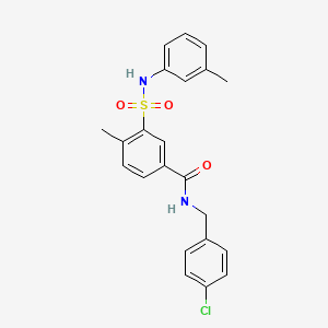 molecular formula C22H21ClN2O3S B5084370 N-(4-chlorobenzyl)-4-methyl-3-{[(3-methylphenyl)amino]sulfonyl}benzamide 