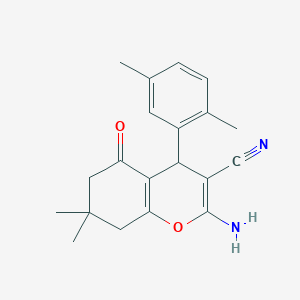 molecular formula C20H22N2O2 B5084371 2-amino-4-(2,5-dimethylphenyl)-7,7-dimethyl-5-oxo-5,6,7,8-tetrahydro-4H-chromene-3-carbonitrile 