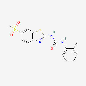 molecular formula C16H15N3O3S2 B5084419 N-(2-methylphenyl)-N'-[6-(methylsulfonyl)-1,3-benzothiazol-2-yl]urea 