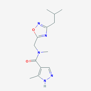 molecular formula C13H19N5O2 B5084459 N-[(3-isobutyl-1,2,4-oxadiazol-5-yl)methyl]-N,3-dimethyl-1H-pyrazole-4-carboxamide 