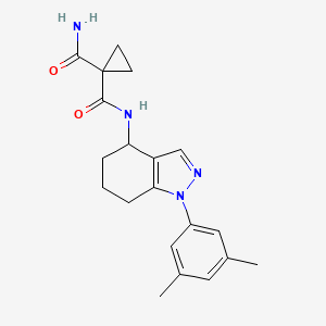 molecular formula C20H24N4O2 B5084466 N~1~-[1-(3,5-dimethylphenyl)-4,5,6,7-tetrahydro-1H-indazol-4-yl]-1,1-cyclopropanedicarboxamide 