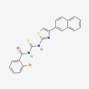 molecular formula C21H14BrN3OS2 B5084470 2-bromo-N-({[4-(2-naphthyl)-1,3-thiazol-2-yl]amino}carbonothioyl)benzamide 