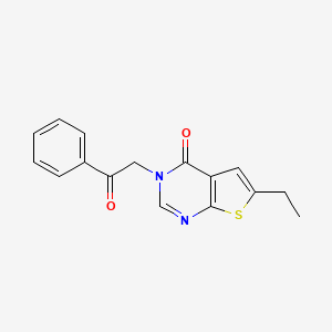 molecular formula C16H14N2O2S B5084506 6-ethyl-3-(2-oxo-2-phenylethyl)thieno[2,3-d]pyrimidin-4(3H)-one 