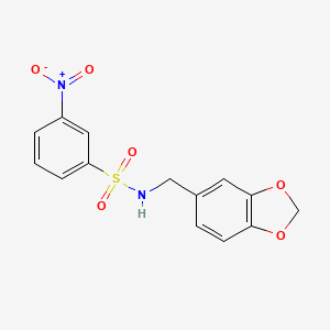 N-(1,3-benzodioxol-5-ylmethyl)-3-nitrobenzenesulfonamide