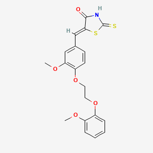 molecular formula C20H19NO5S2 B5084524 5-{3-methoxy-4-[2-(2-methoxyphenoxy)ethoxy]benzylidene}-2-thioxo-1,3-thiazolidin-4-one 