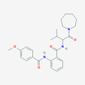 molecular formula C26H33N3O4 B5084525 N-[1-(1-azepanylcarbonyl)-2-methylpropyl]-2-[(4-methoxybenzoyl)amino]benzamide 