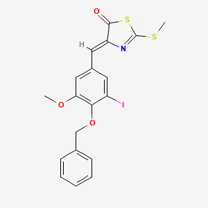 molecular formula C19H16INO3S2 B5084531 4-[4-(benzyloxy)-3-iodo-5-methoxybenzylidene]-2-(methylthio)-1,3-thiazol-5(4H)-one 