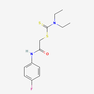 molecular formula C13H17FN2OS2 B5084562 2-[(4-fluorophenyl)amino]-2-oxoethyl diethyldithiocarbamate 