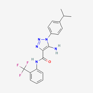 molecular formula C19H18F3N5O B5084570 5-amino-1-(4-isopropylphenyl)-N-[2-(trifluoromethyl)phenyl]-1H-1,2,3-triazole-4-carboxamide 