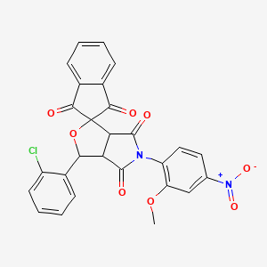 molecular formula C27H17ClN2O8 B5084586 3-(2-chlorophenyl)-5-(2-methoxy-4-nitrophenyl)-3a,6a-dihydrospiro[furo[3,4-c]pyrrole-1,2'-indene]-1',3',4,6(3H,5H)-tetrone 