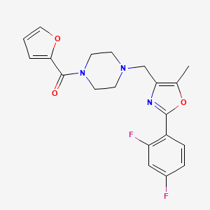 molecular formula C20H19F2N3O3 B5084611 1-{[2-(2,4-difluorophenyl)-5-methyl-1,3-oxazol-4-yl]methyl}-4-(2-furoyl)piperazine 