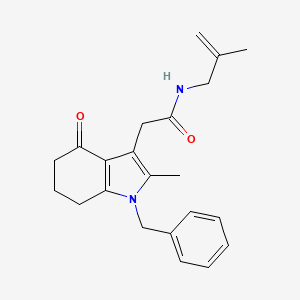 molecular formula C22H26N2O2 B5084619 2-(1-benzyl-2-methyl-4-oxo-4,5,6,7-tetrahydro-1H-indol-3-yl)-N-(2-methyl-2-propen-1-yl)acetamide 