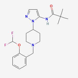 molecular formula C21H28F2N4O2 B5084628 N-(1-{1-[2-(difluoromethoxy)benzyl]-4-piperidinyl}-1H-pyrazol-5-yl)-2,2-dimethylpropanamide 