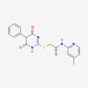 2-[(4,6-dioxo-5-phenyl-1,4,5,6-tetrahydro-2-pyrimidinyl)thio]-N-(4-methyl-2-pyridinyl)acetamide