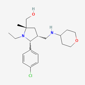 molecular formula C20H31ClN2O2 B5084639 {(2S*,4R*,5R*)-5-(4-chlorophenyl)-1-ethyl-2-methyl-4-[(tetrahydro-2H-pyran-4-ylamino)methyl]-2-pyrrolidinyl}methanol 