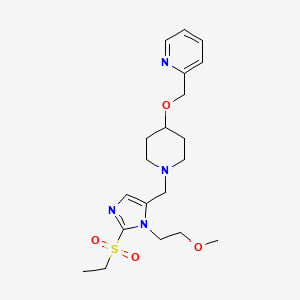 molecular formula C20H30N4O4S B5084655 2-{[(1-{[2-(ethylsulfonyl)-1-(2-methoxyethyl)-1H-imidazol-5-yl]methyl}-4-piperidinyl)oxy]methyl}pyridine 