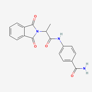 molecular formula C18H15N3O4 B5084661 4-{[2-(1,3-dioxo-1,3-dihydro-2H-isoindol-2-yl)propanoyl]amino}benzamide 