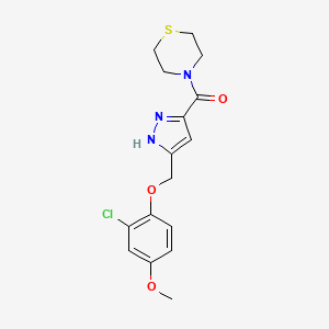 molecular formula C16H18ClN3O3S B5084669 4-({5-[(2-chloro-4-methoxyphenoxy)methyl]-1H-pyrazol-3-yl}carbonyl)thiomorpholine 