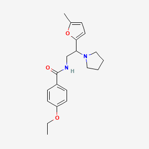 molecular formula C20H26N2O3 B5084673 4-ethoxy-N-[2-(5-methyl-2-furyl)-2-(1-pyrrolidinyl)ethyl]benzamide 