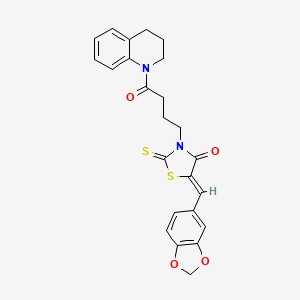 molecular formula C24H22N2O4S2 B5084677 5-(1,3-benzodioxol-5-ylmethylene)-3-[4-(3,4-dihydro-1(2H)-quinolinyl)-4-oxobutyl]-2-thioxo-1,3-thiazolidin-4-one 