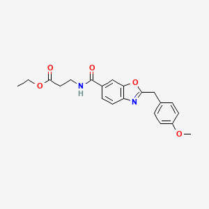 molecular formula C21H22N2O5 B5084684 ethyl N-{[2-(4-methoxybenzyl)-1,3-benzoxazol-6-yl]carbonyl}-beta-alaninate 