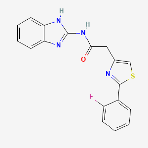 molecular formula C18H13FN4OS B5084686 N-1H-benzimidazol-2-yl-2-[2-(2-fluorophenyl)-1,3-thiazol-4-yl]acetamide 