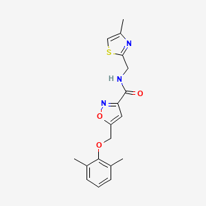 molecular formula C18H19N3O3S B5084727 5-[(2,6-dimethylphenoxy)methyl]-N-[(4-methyl-1,3-thiazol-2-yl)methyl]-3-isoxazolecarboxamide 