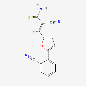molecular formula C15H9N3OS B5084744 2-cyano-3-[5-(2-cyanophenyl)-2-furyl]-2-propenethioamide 