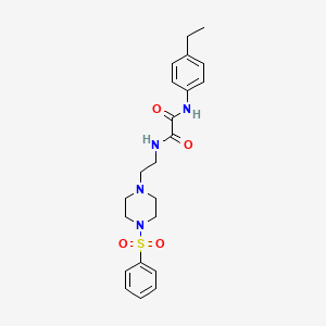 molecular formula C22H28N4O4S B5084759 N-(4-ethylphenyl)-N'-{2-[4-(phenylsulfonyl)-1-piperazinyl]ethyl}ethanediamide 