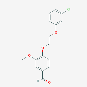 molecular formula C16H15ClO4 B5084762 4-[2-(3-chlorophenoxy)ethoxy]-3-methoxybenzaldehyde 